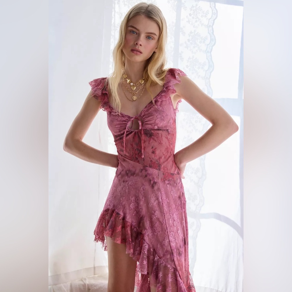 Urban Outfitters Hyacinth Lace Spliced Midi Dress